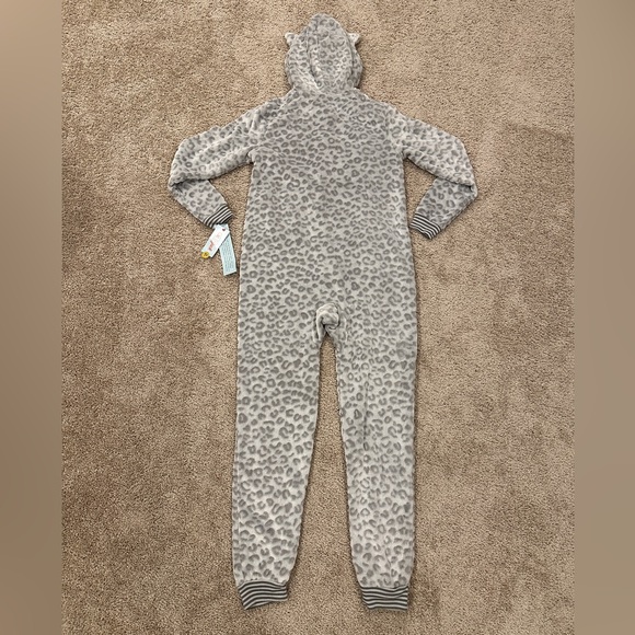 NWT Cat & Jack leopard print onesie PJ size YXL (14/16) - Picture 4 of 6